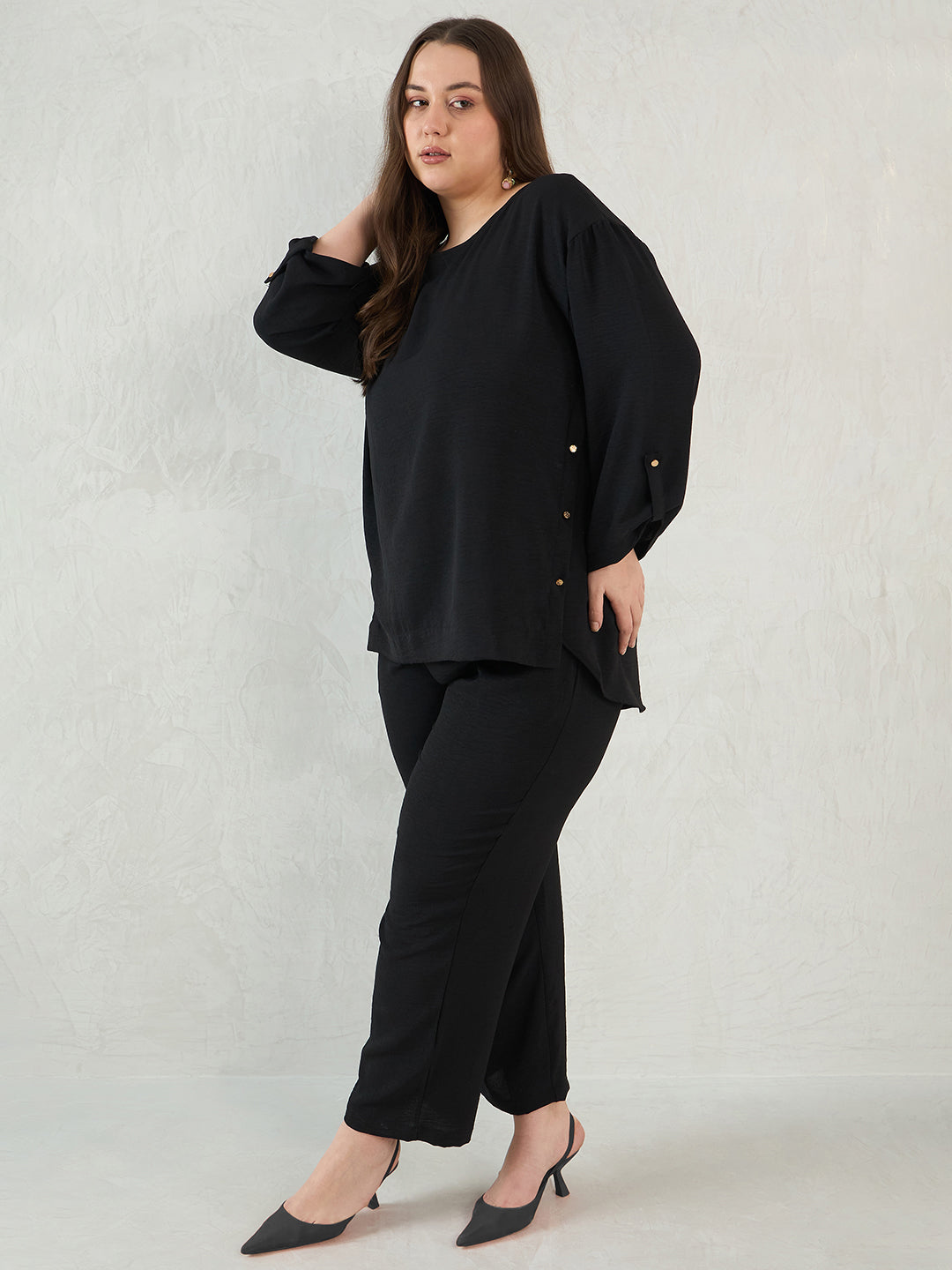 Black Button Detail Co-Ord