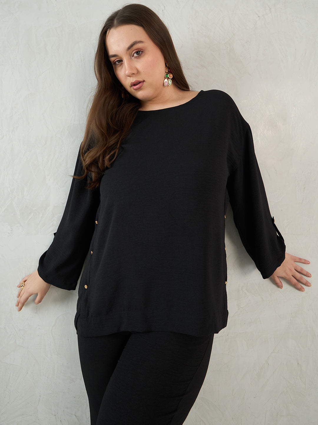 Black Button Detail Co-Ord