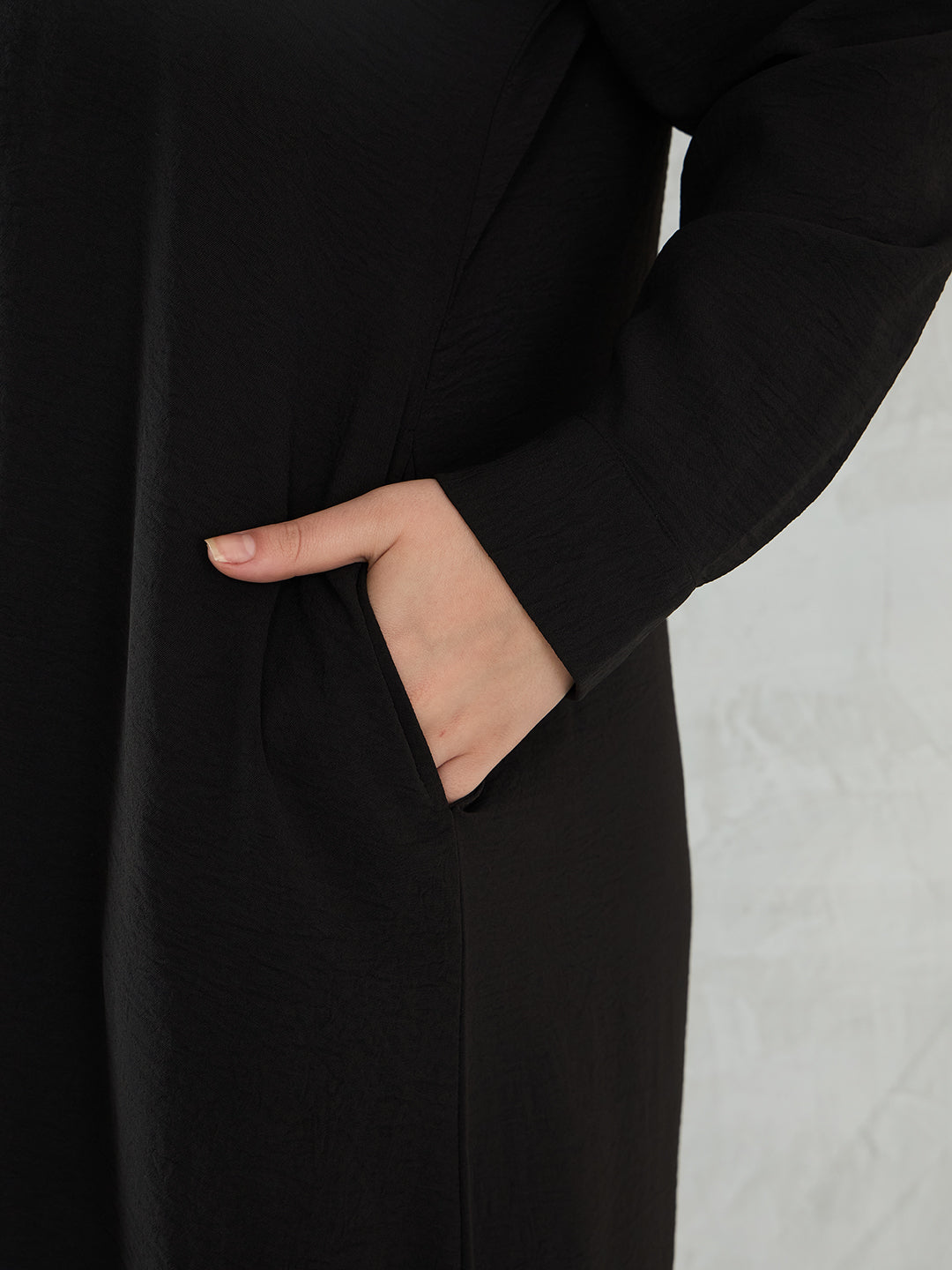 Black Yoke Detail Midi Dress