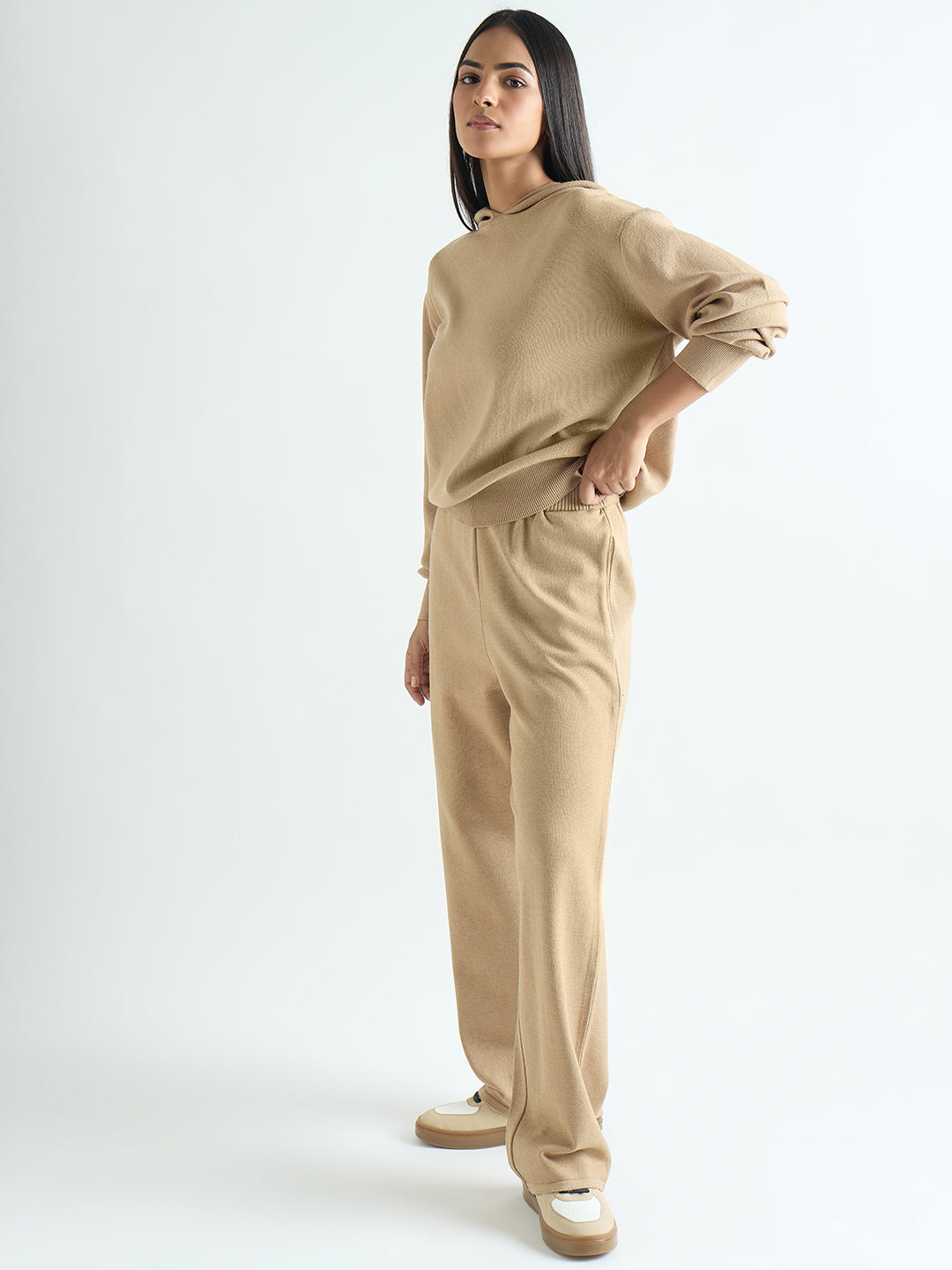 Beige Hooded Sweater