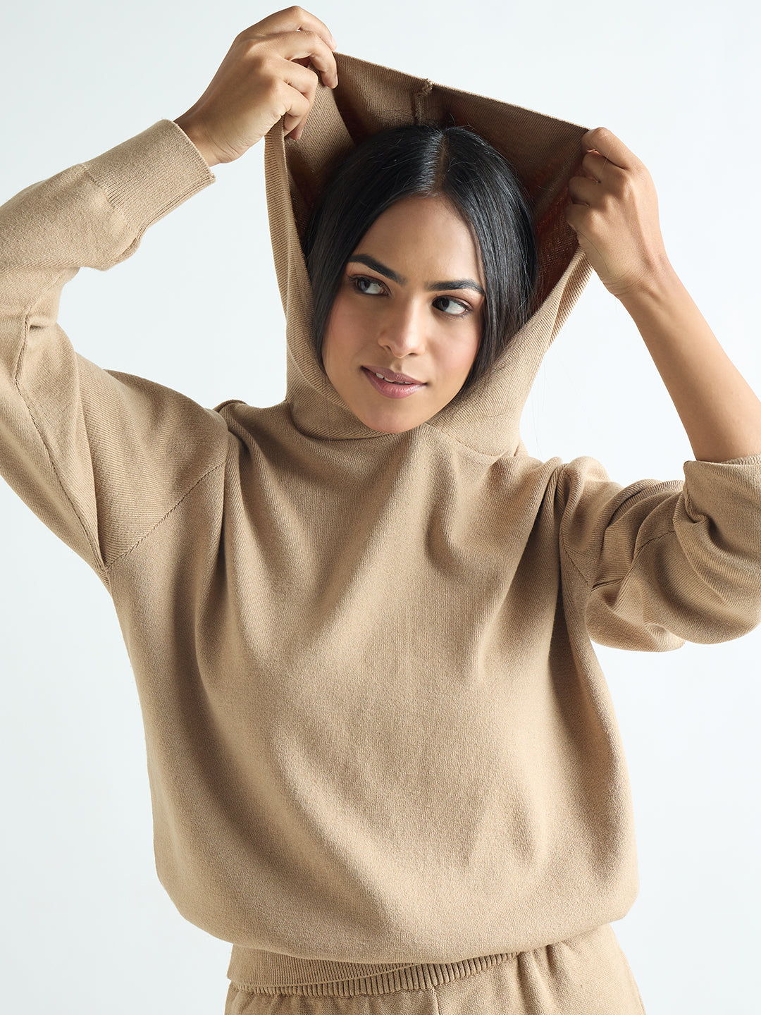 Beige Hooded Sweater