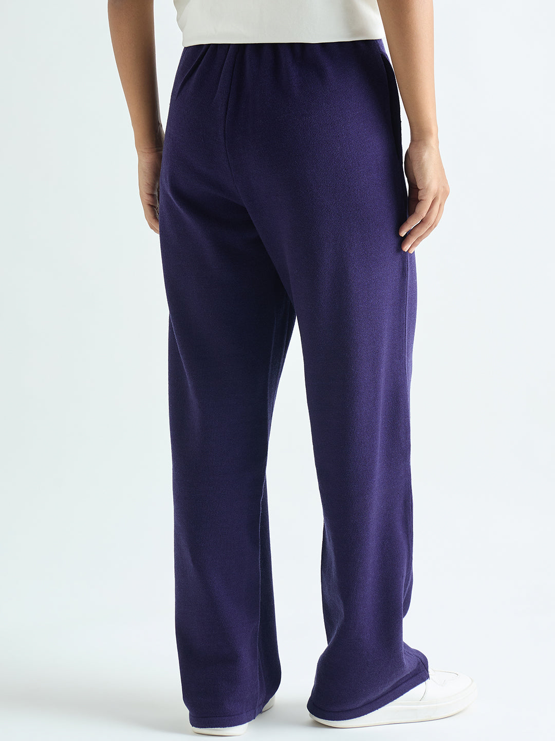 Deep Purple Knitted Straight Fit Pants