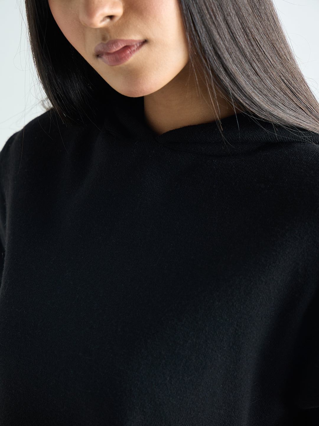 Black Hooded Sweater