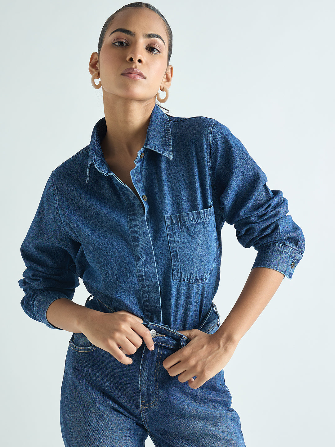 Mid Blue Denim Shirt