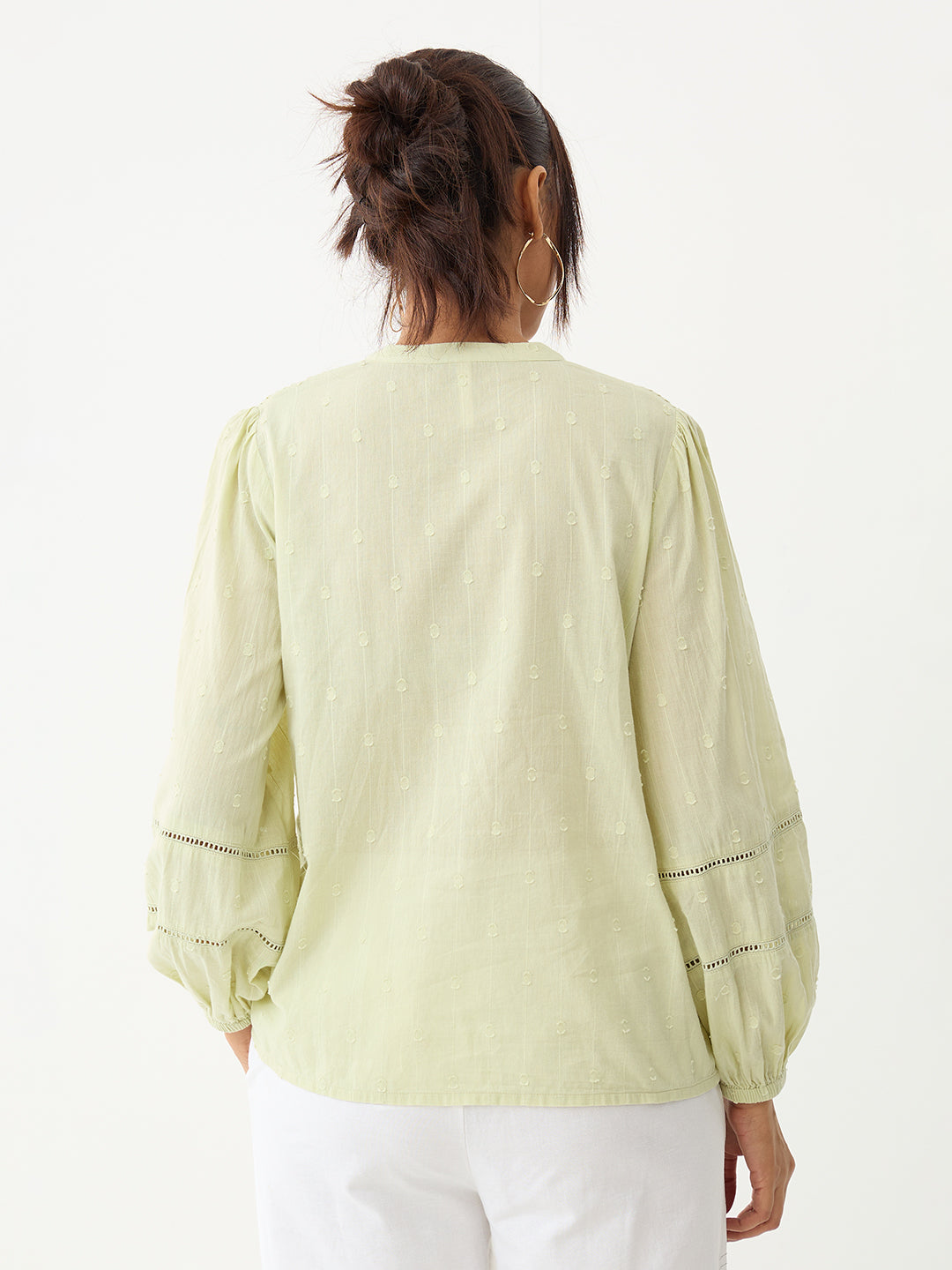 Sage Pleated Yoke Dobby Shirt