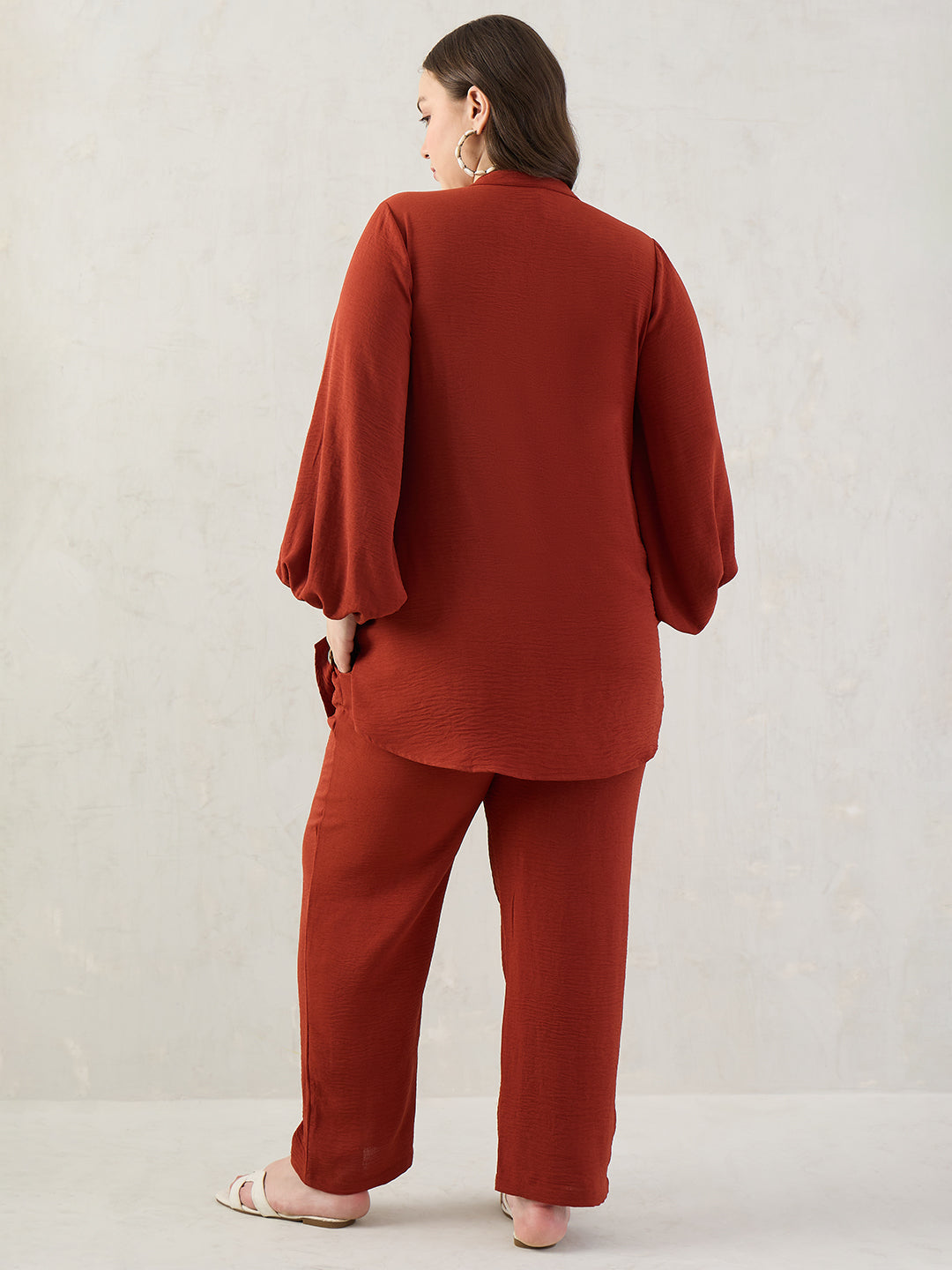 Rust Tunic And Pants Co-Ord Set