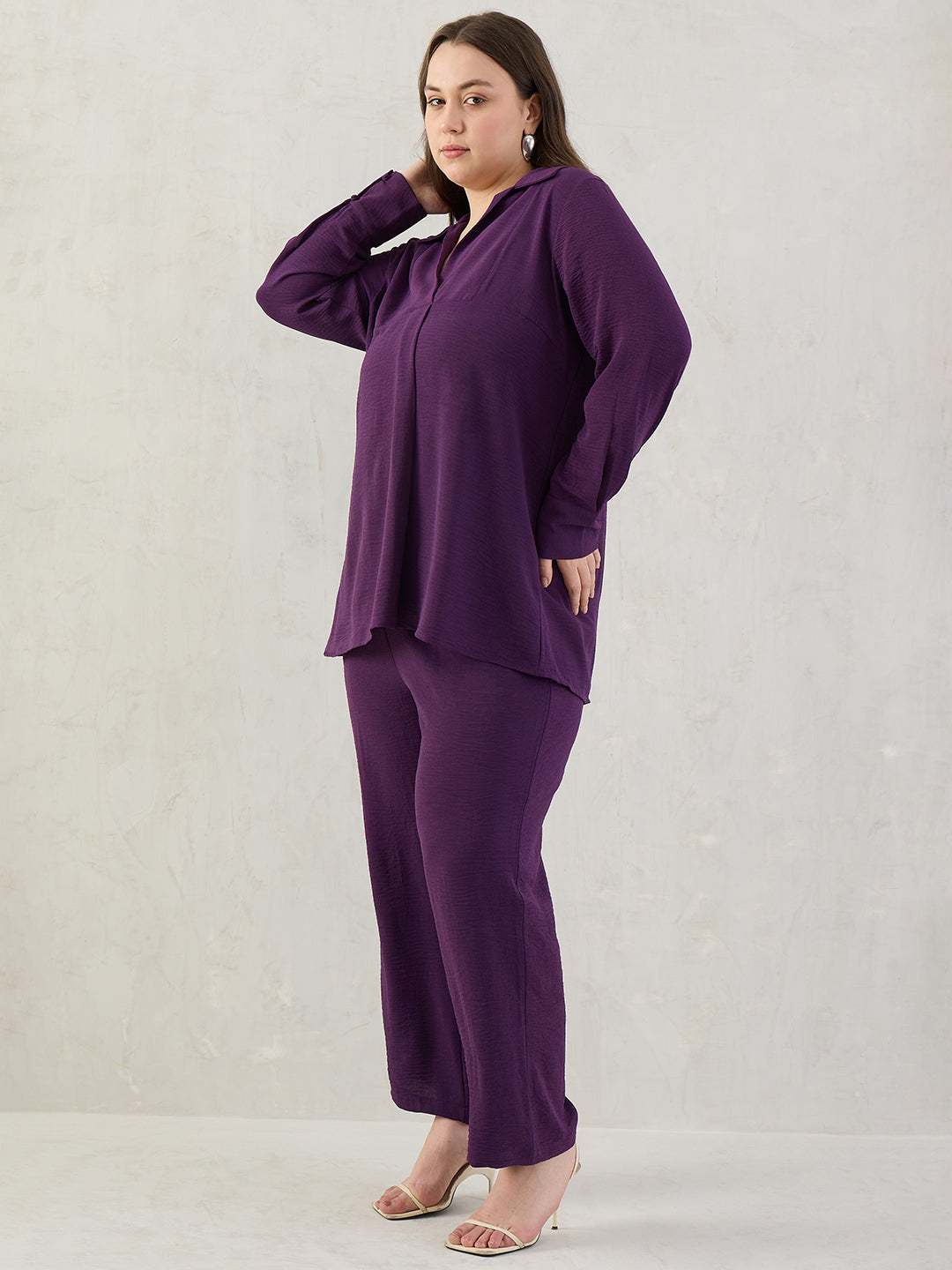 Deep Purple Yoke Detail Co-Ord