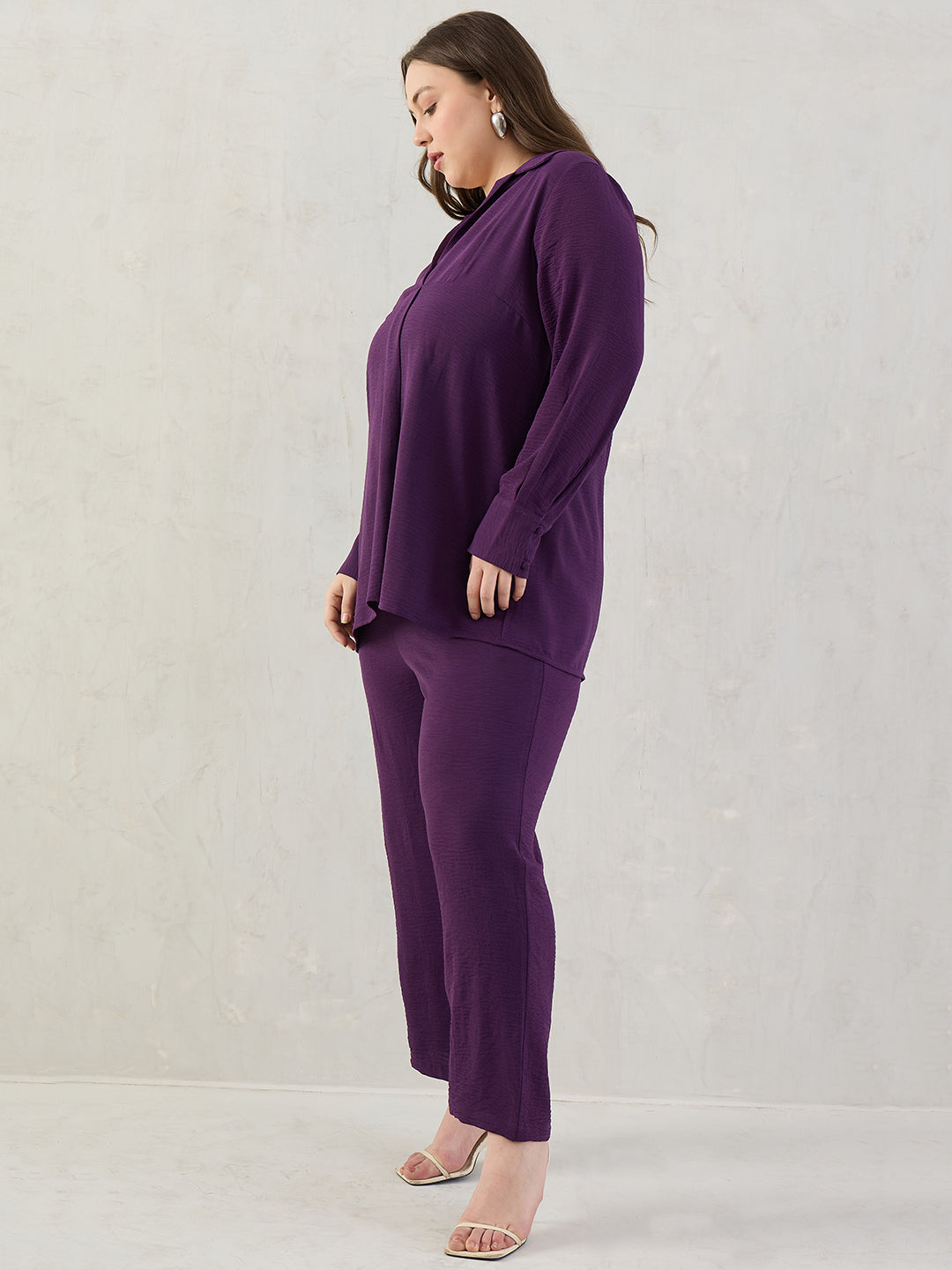 Deep Purple Yoke Detail Co-Ord