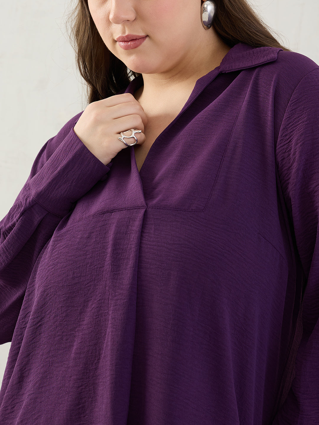 Deep Purple Yoke Detail Co-Ord