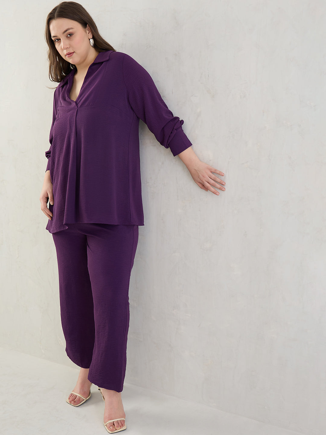Deep Purple Yoke Detail Co-Ord