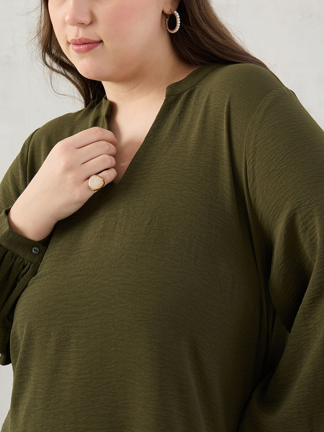 Olive Tunic And Pants Co-Ord Set