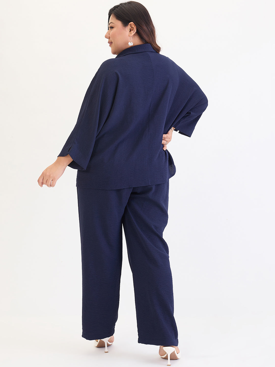 Navy Kimono Sleeve Co-Ord Set