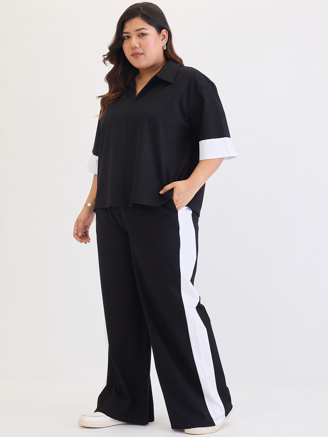 Black & White Colorblock Co-Ord Set