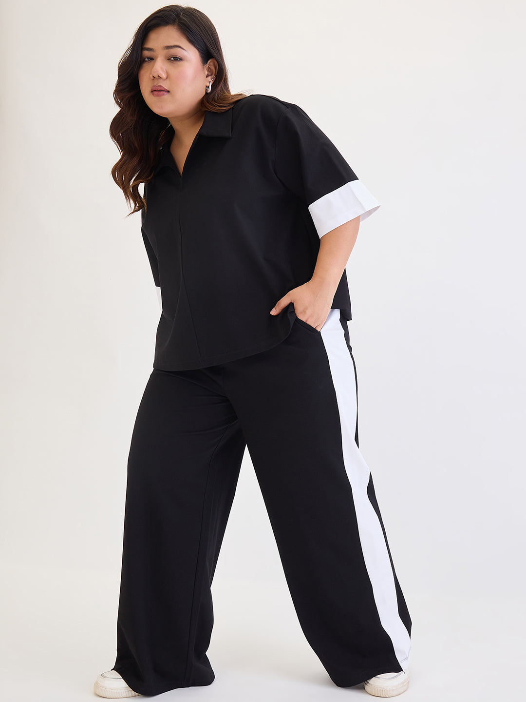 Black & White Colorblock Co-Ord Set