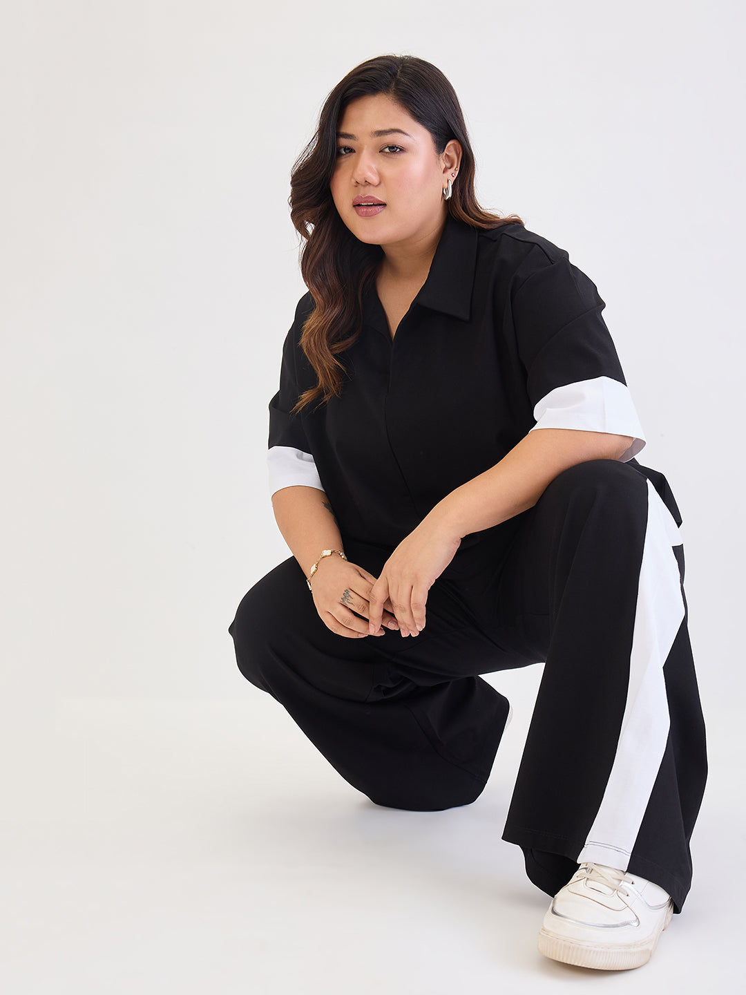 Black & White Colorblock Co-Ord Set