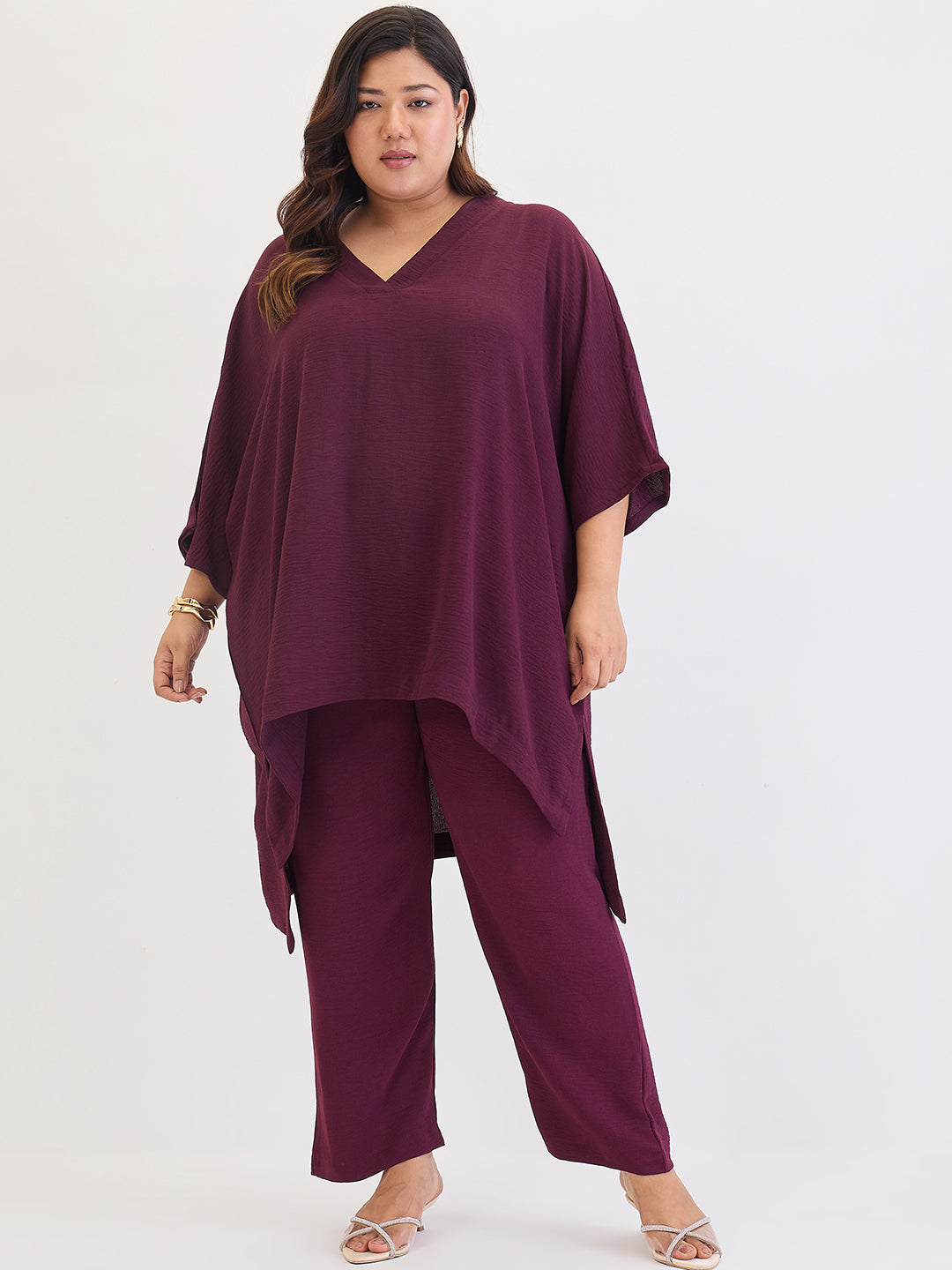 Wine Asymmetric Co-Ord Set