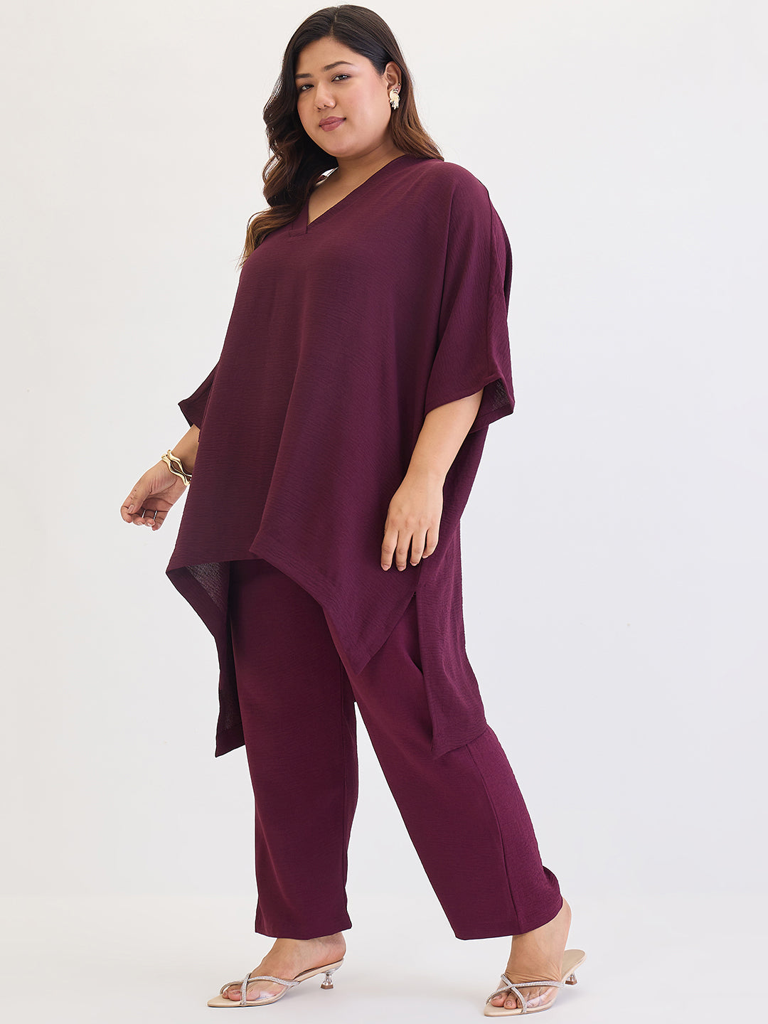 Wine Asymmetric Co-Ord Set