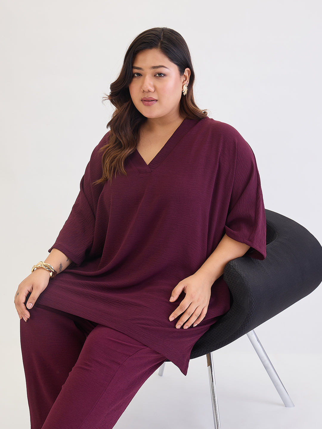 Wine Asymmetric Co-Ord Set