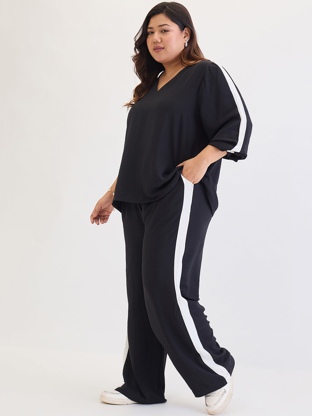 Black & White Colorblock Co-Ord Set