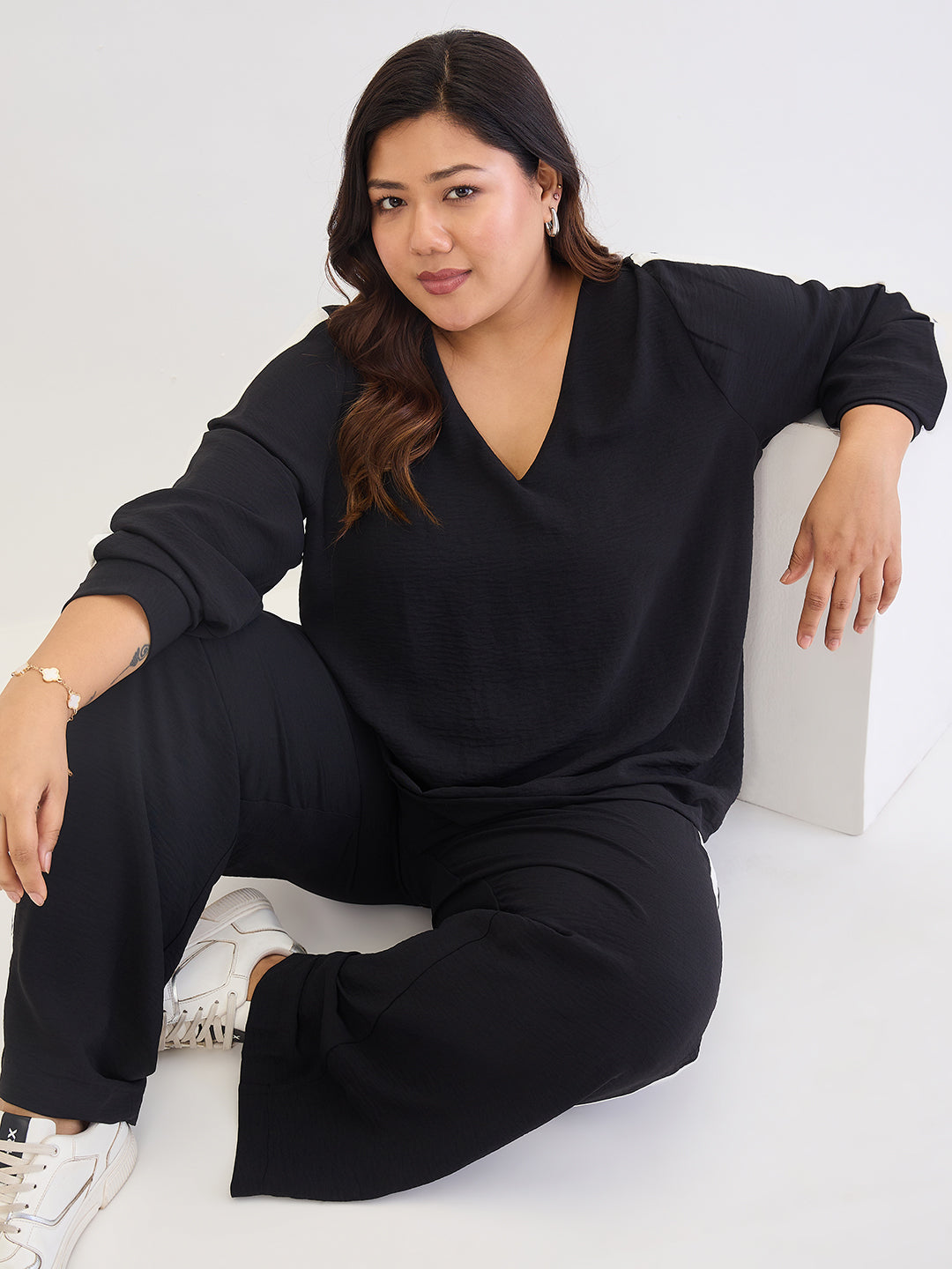 Black & White Colorblock Co-Ord Set