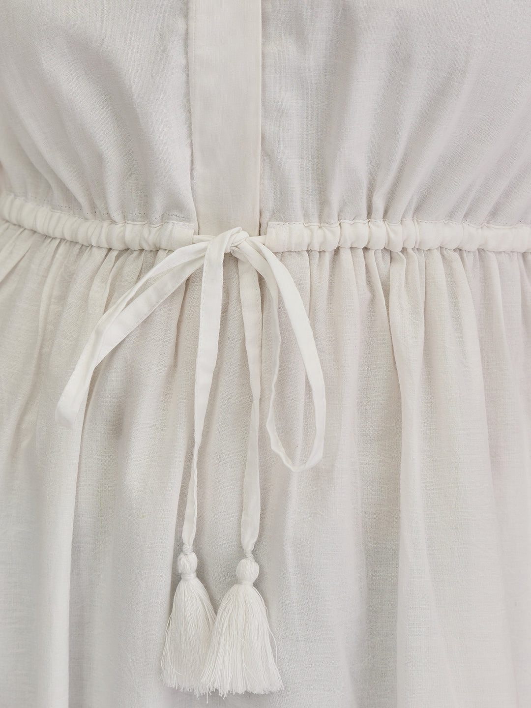 White Schiffli Shirt Maxi Dress