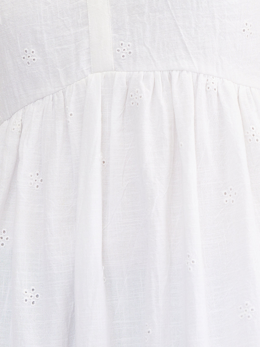 White Schiffli Sleeveless Maxi Dress