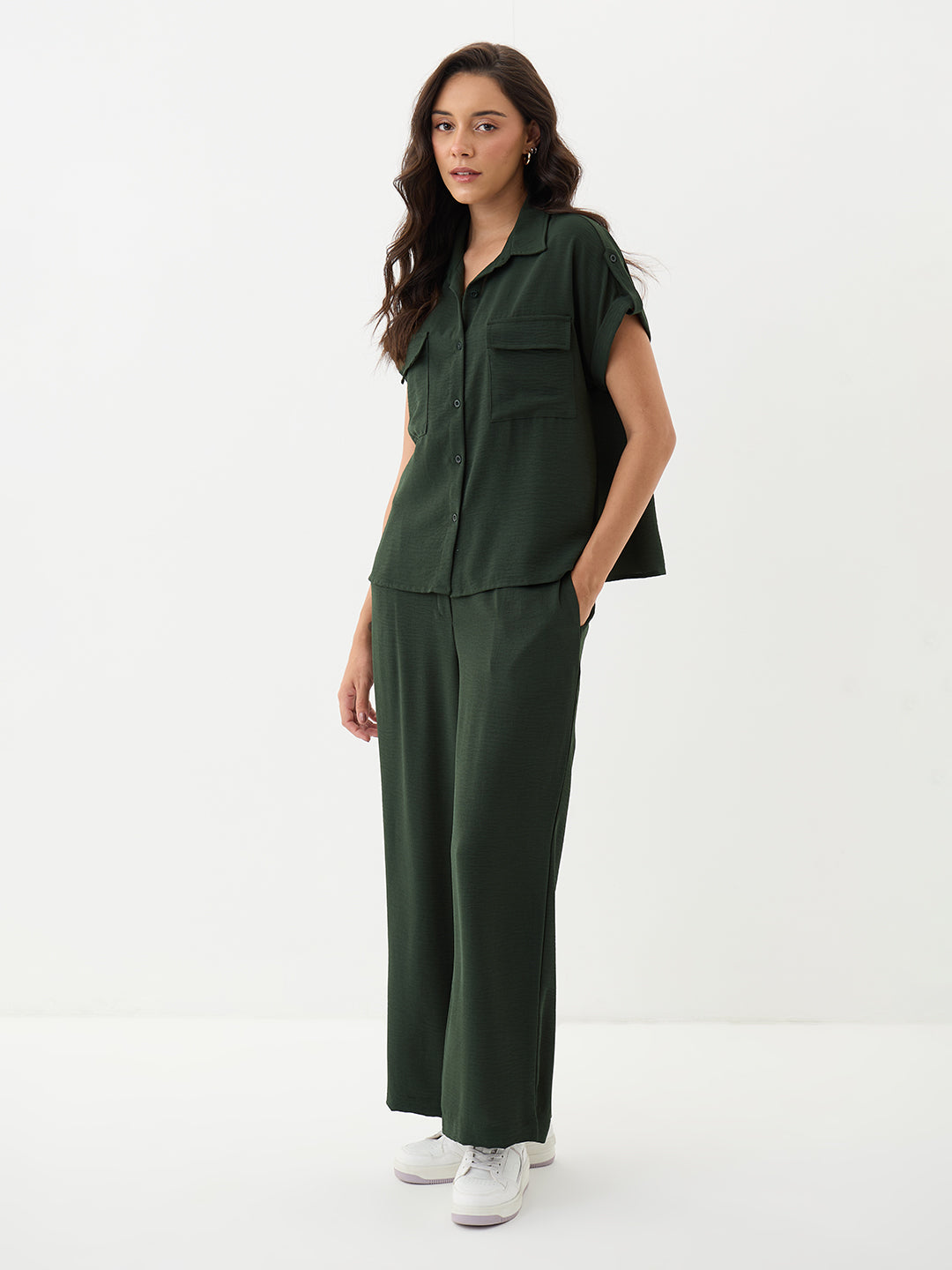 Bottle Green Dual Pocket Co-Ord Set