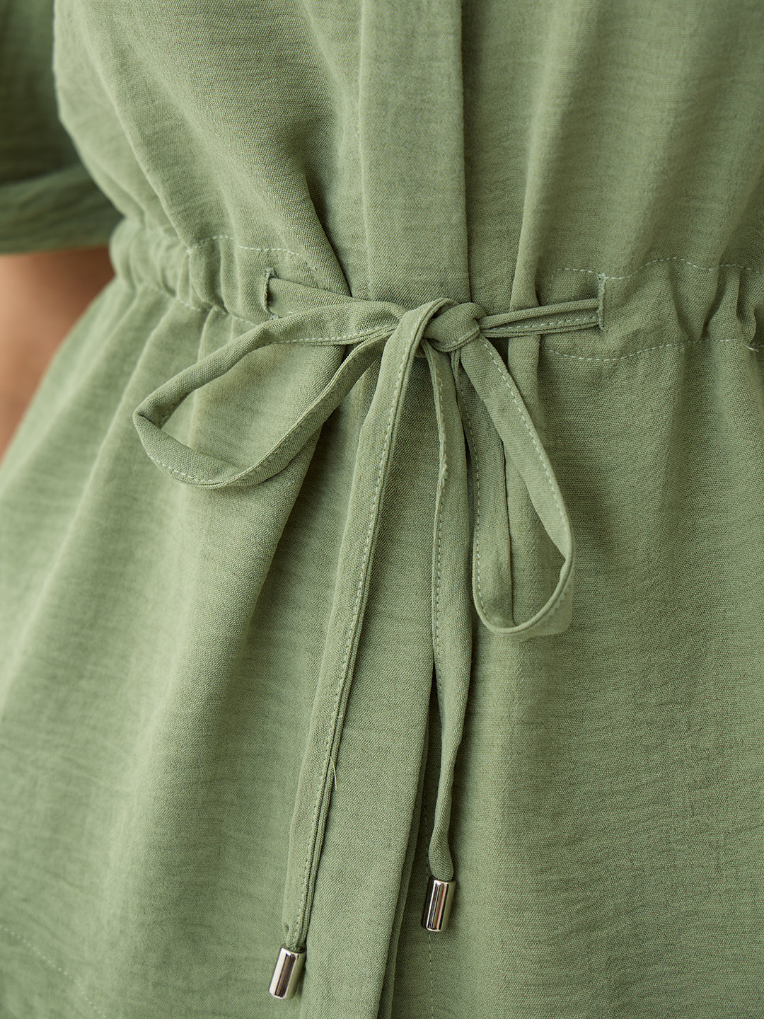Sage Green Drawstring Detail Co-Ord Set