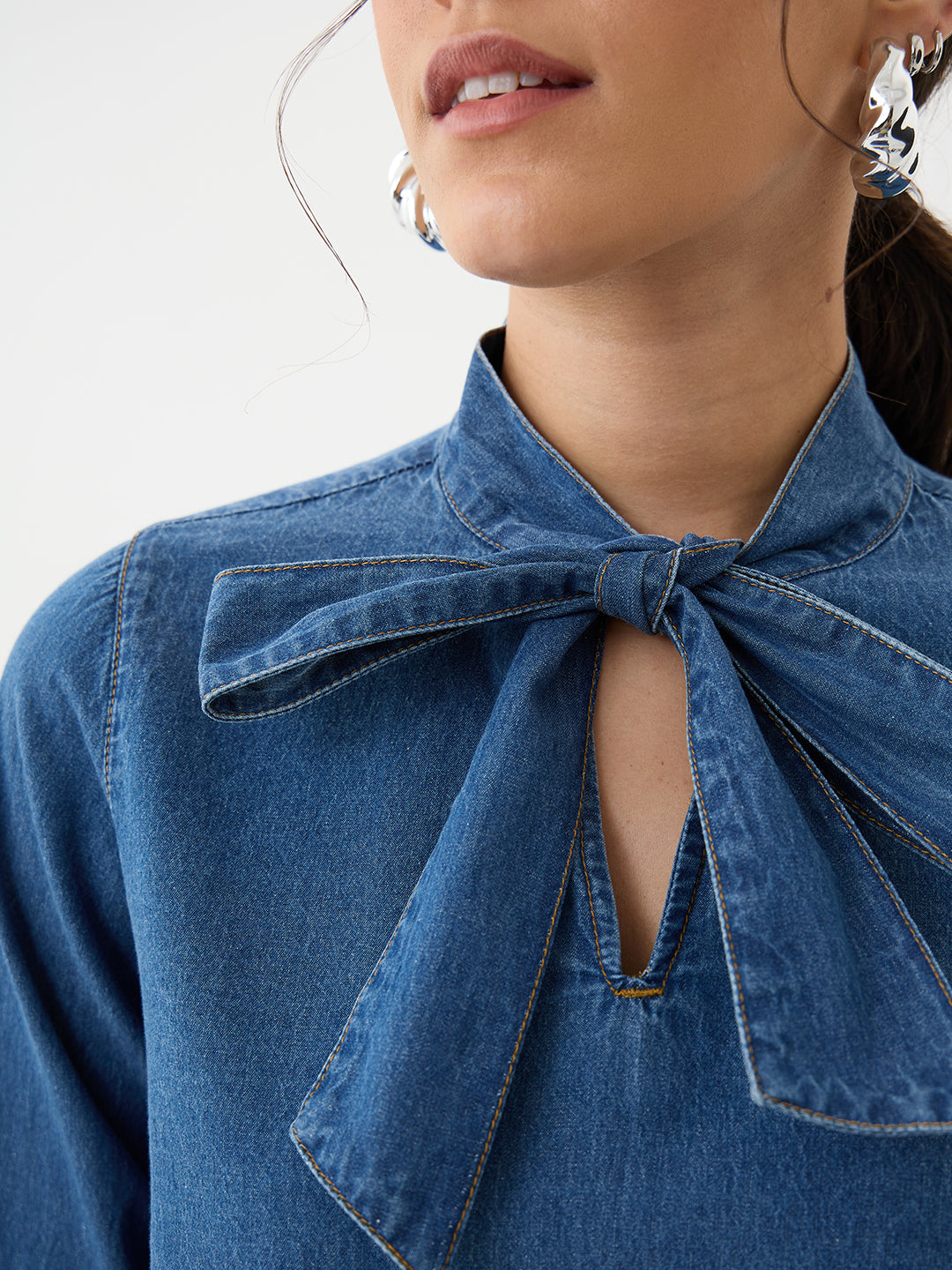 DenimLite Navy Tie-Up top