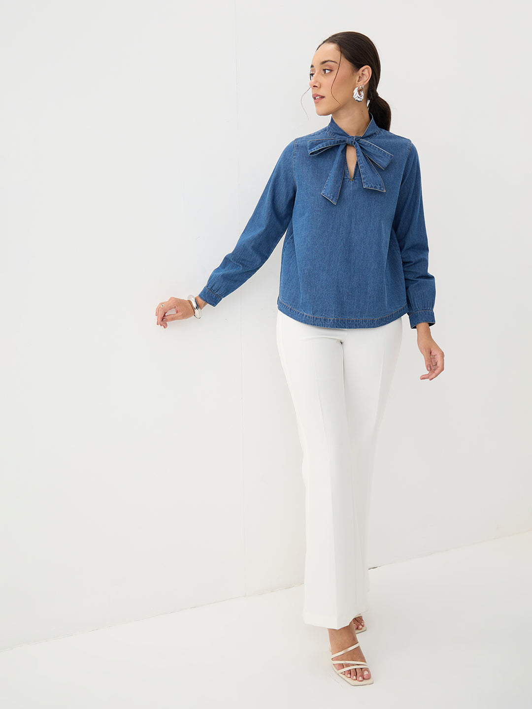 DenimLite Navy Tie-Up top