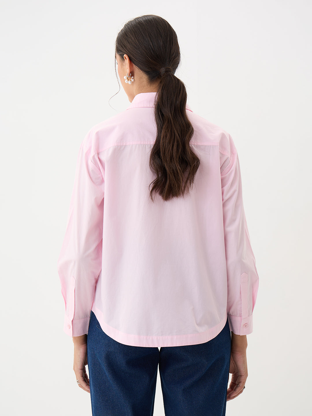 PaperLite Poplin Pink Oversized Shirt