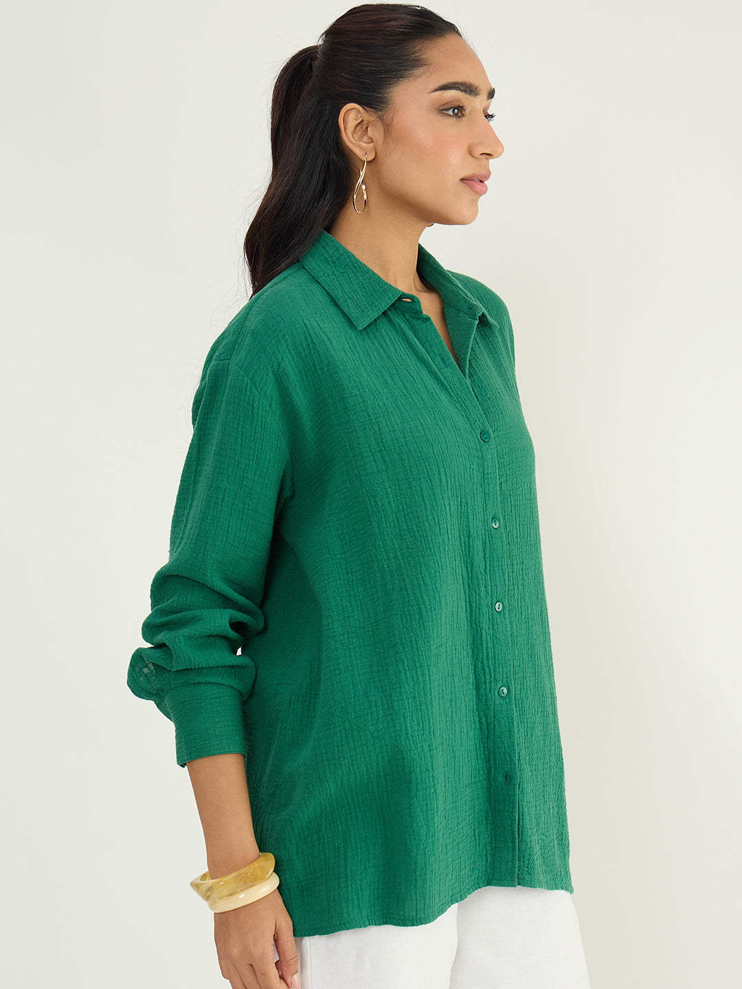 CloudComfort Gauze Green Shirt