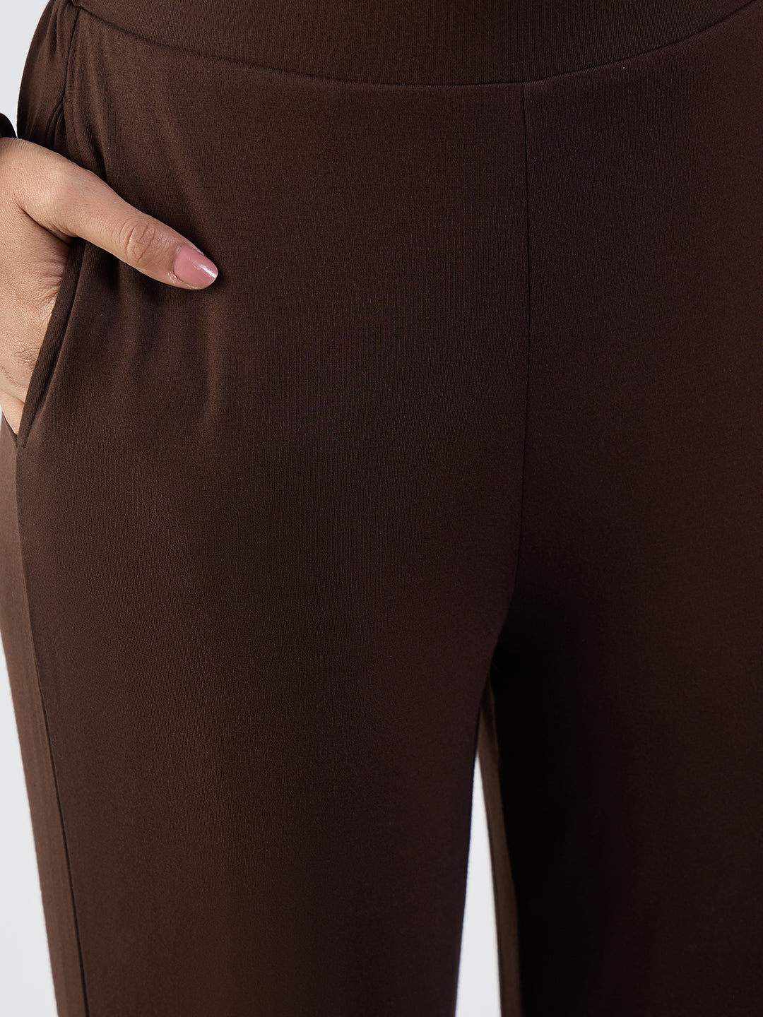 Bamboo Brown Knit Asymmetrical Co-Ord