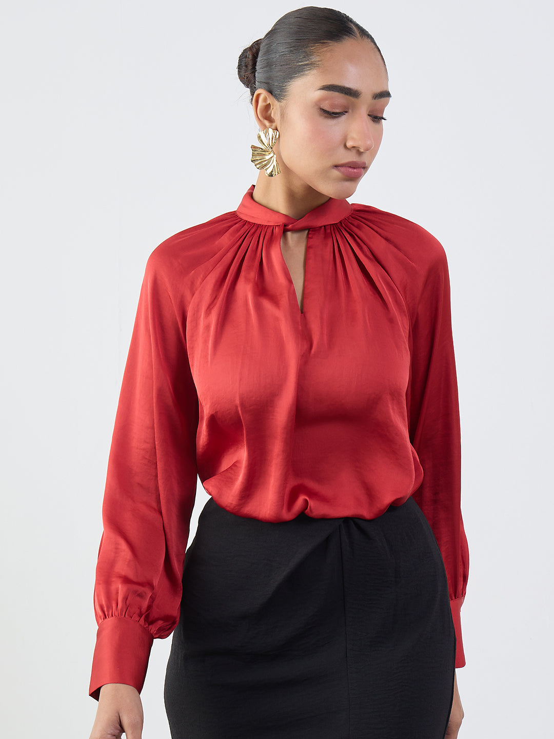 Red Balloon Sleeves Top