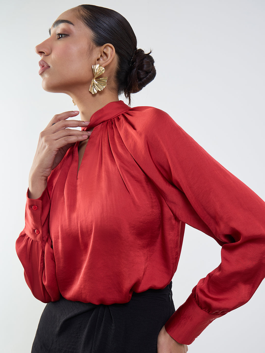 Red Balloon Sleeves Top