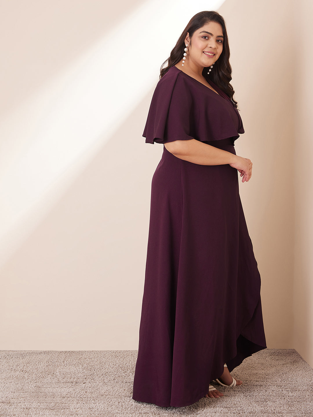 Wine Wrap Formal Maxi Dress