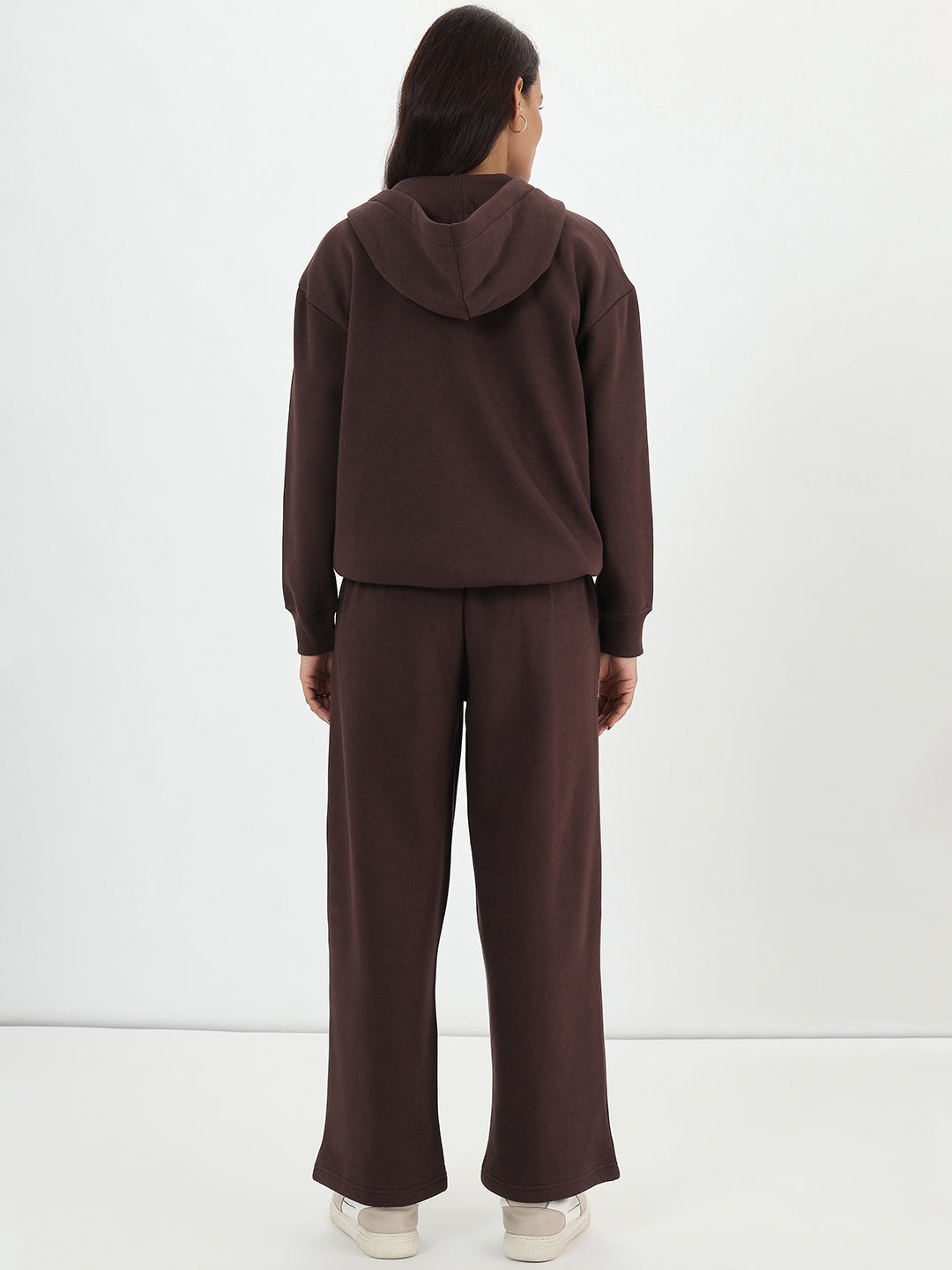 Coffee Brown Button Down Fleece Hoodie