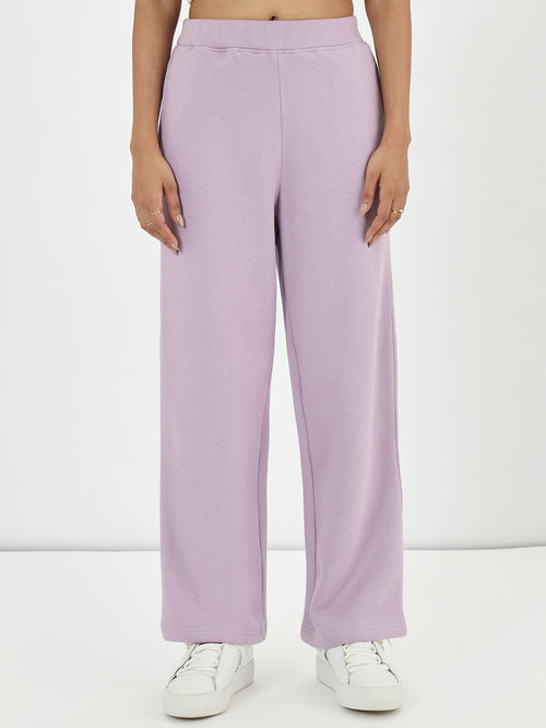 Lilac Straight Fit Fleece Trackpants