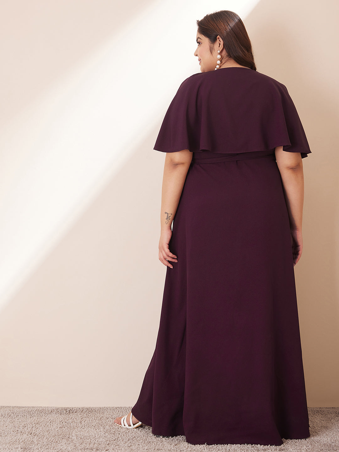 Wine Wrap Formal Maxi Dress