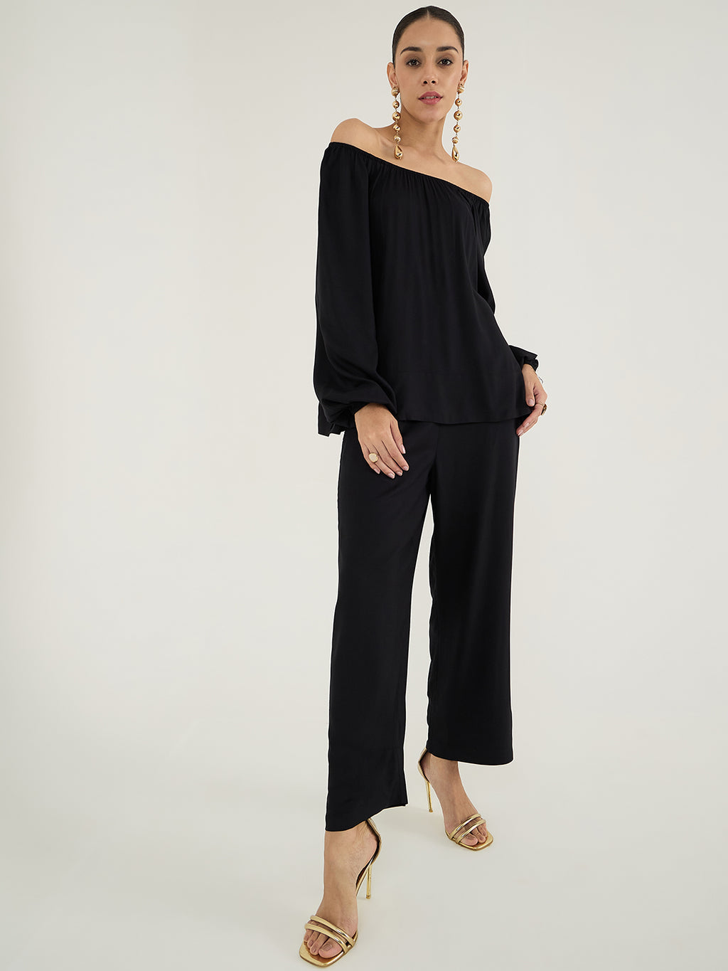 OLIVE OFF-SHOULDER CO-ORD SET main image 1