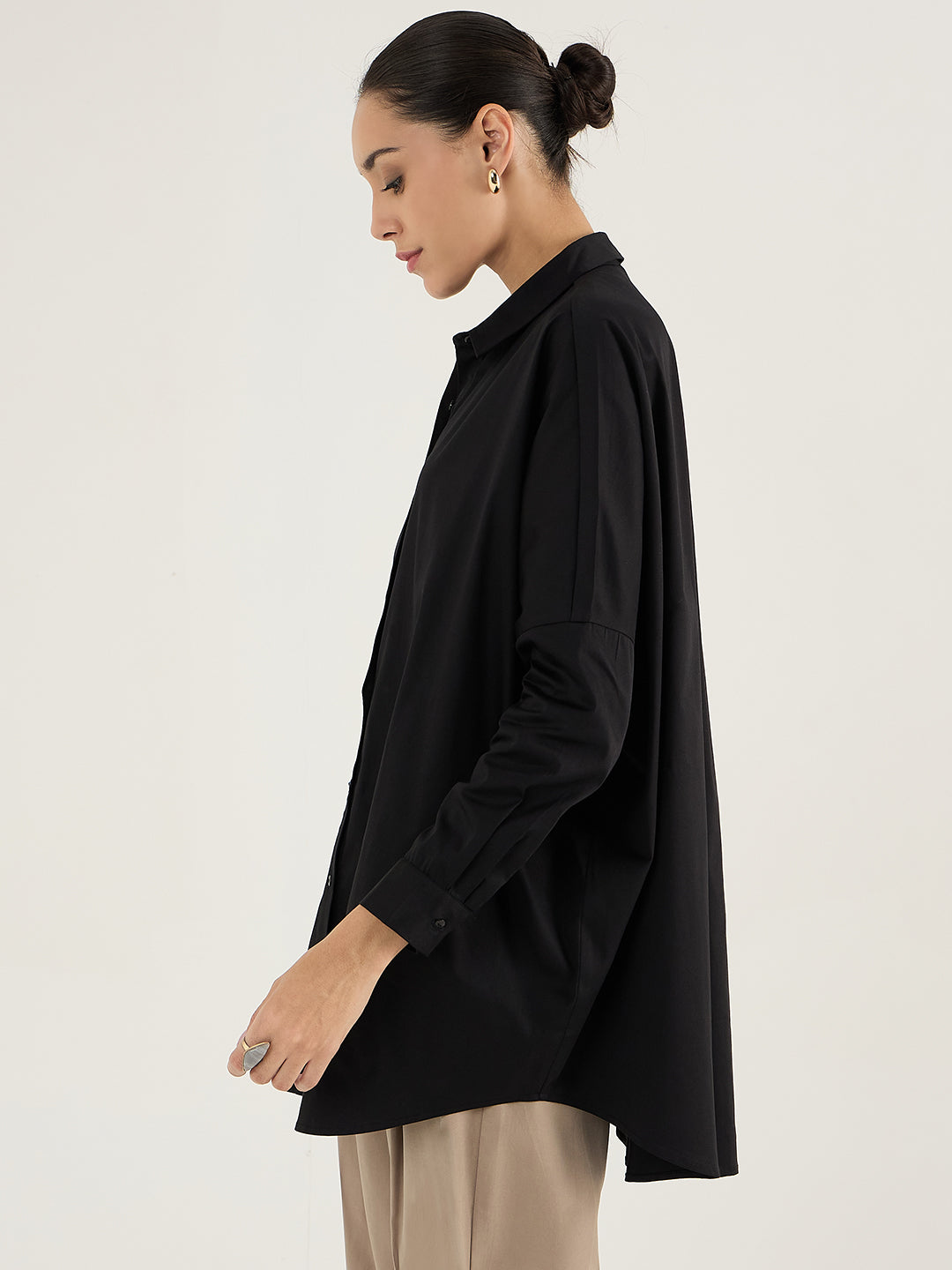 Black Oversize Cotton Shirt