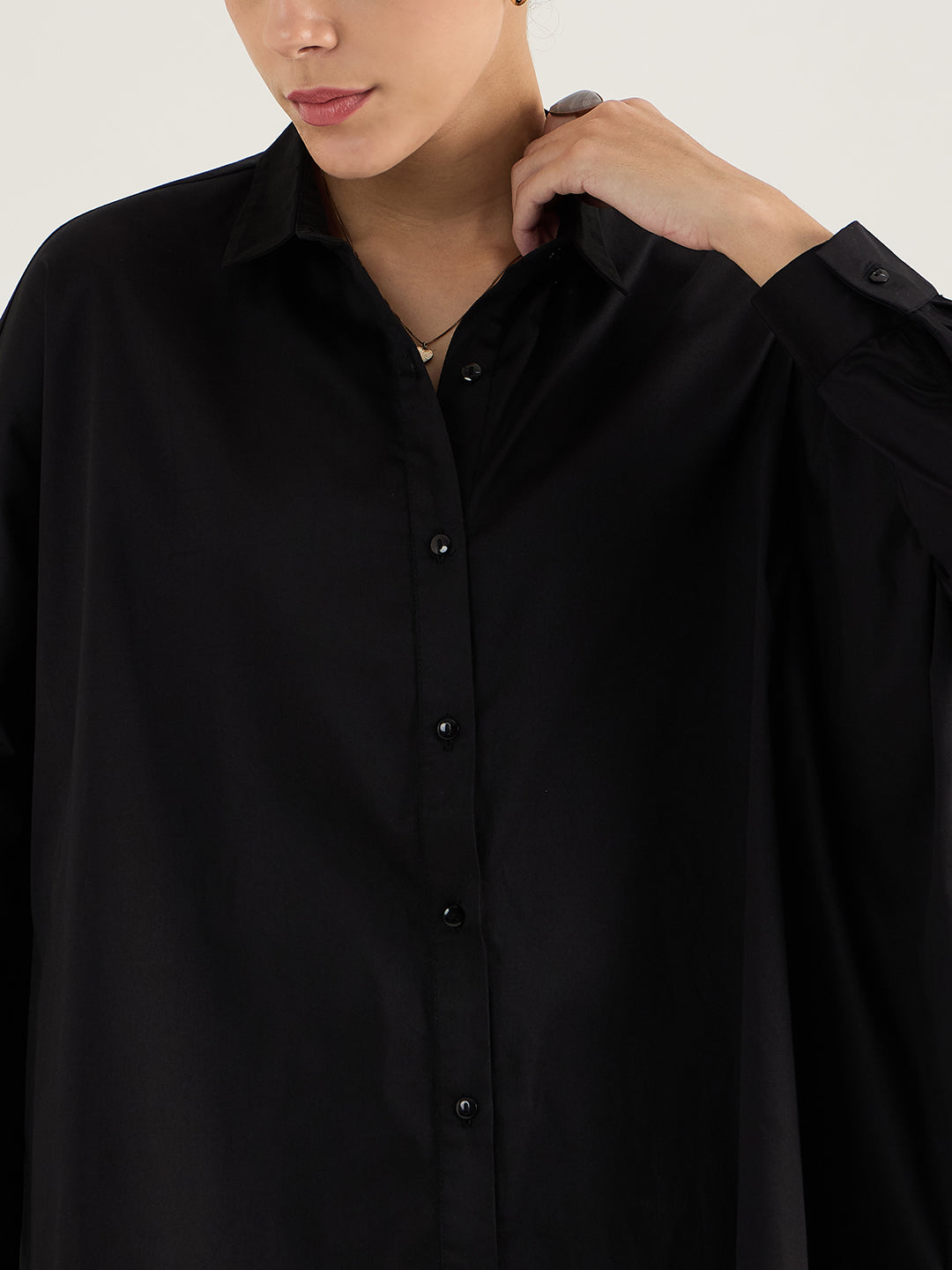 Black Oversize Cotton Shirt