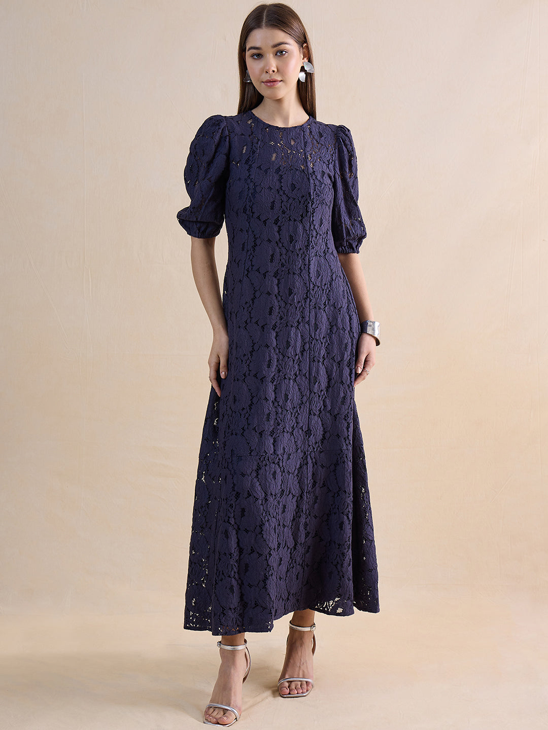 Navy Lace Maxi Dress