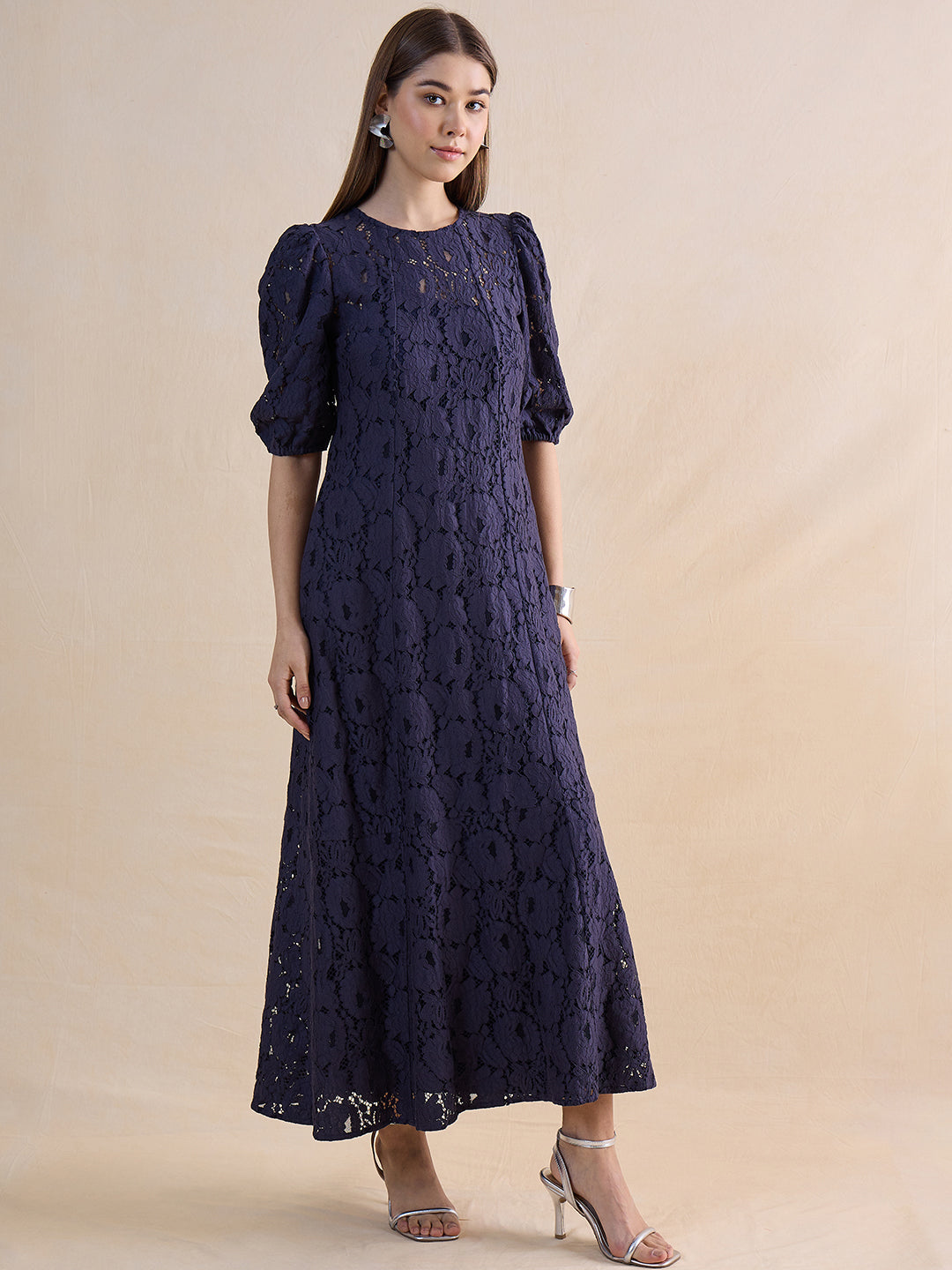 Navy Lace Maxi Dress