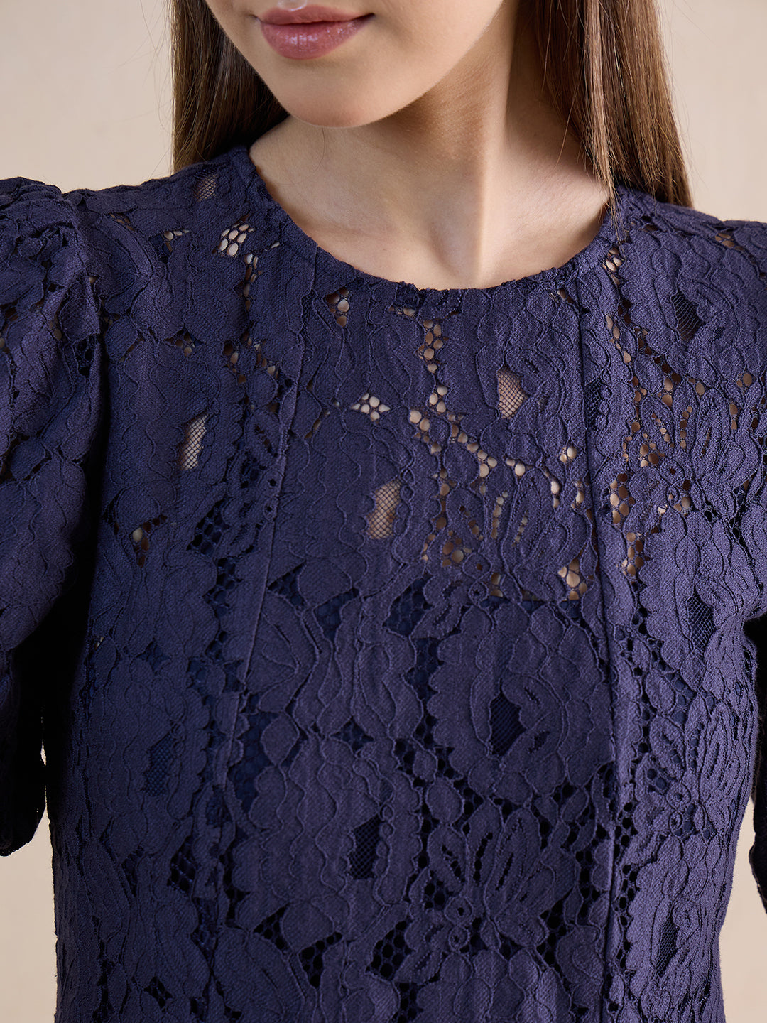 Navy Lace Maxi Dress