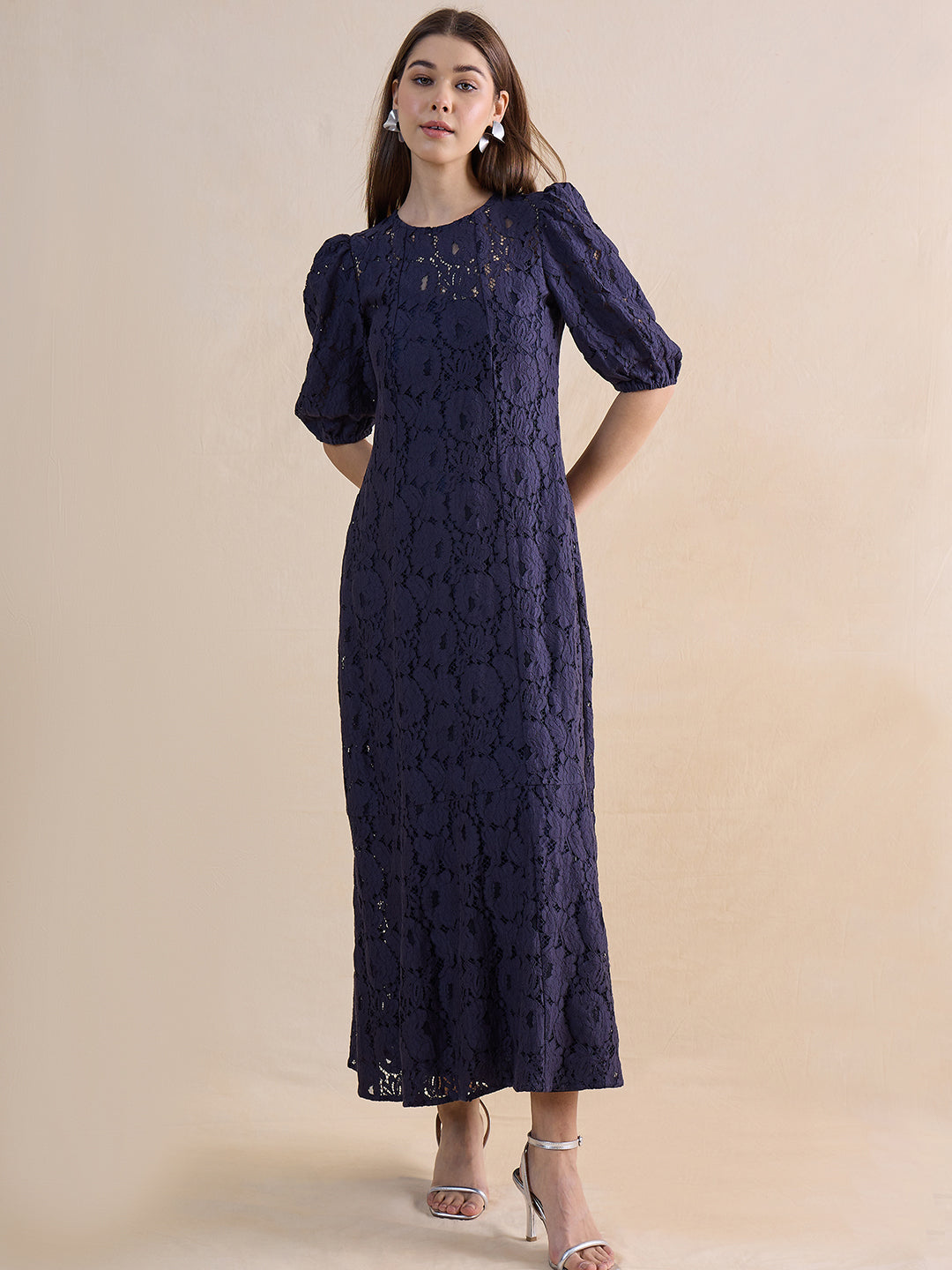 Navy Lace Maxi Dress
