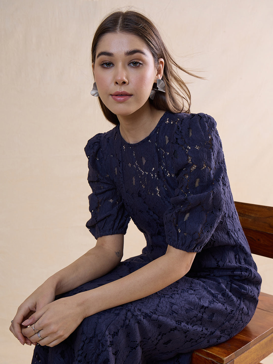 Navy Lace Maxi Dress