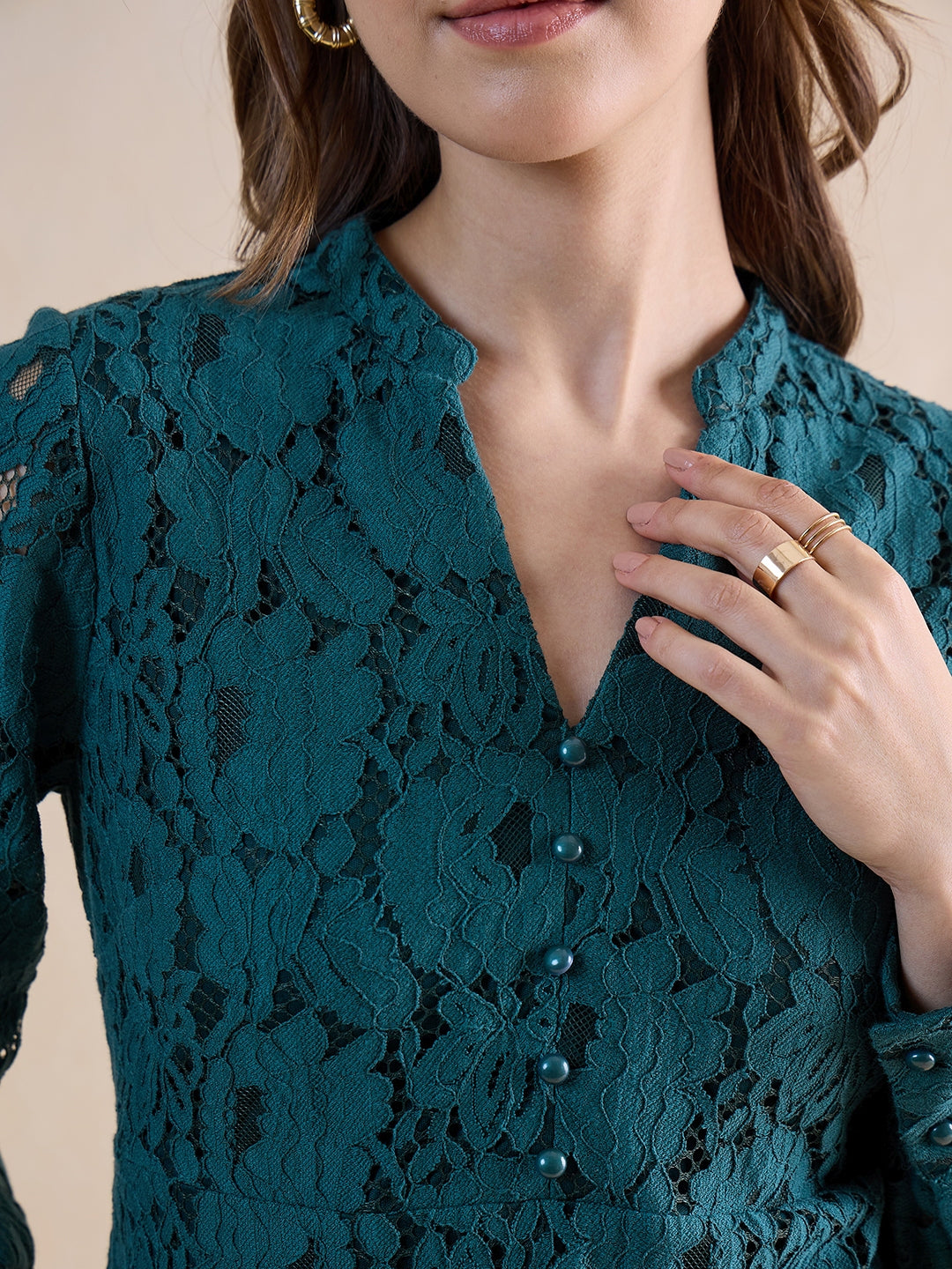 Green Lace Mini Dress