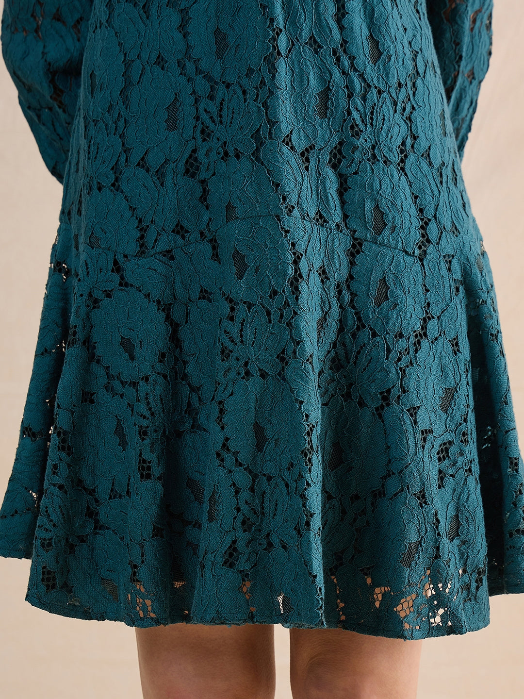 Green Lace Mini Dress