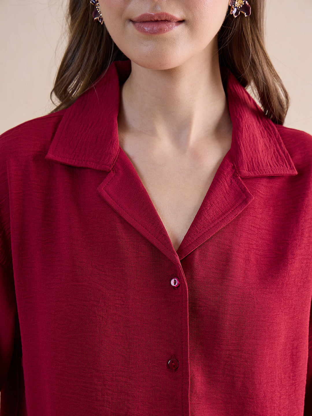 Deep Red Skirt Co-Ord Set